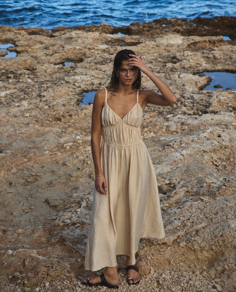Vanilla empire-cut long dress