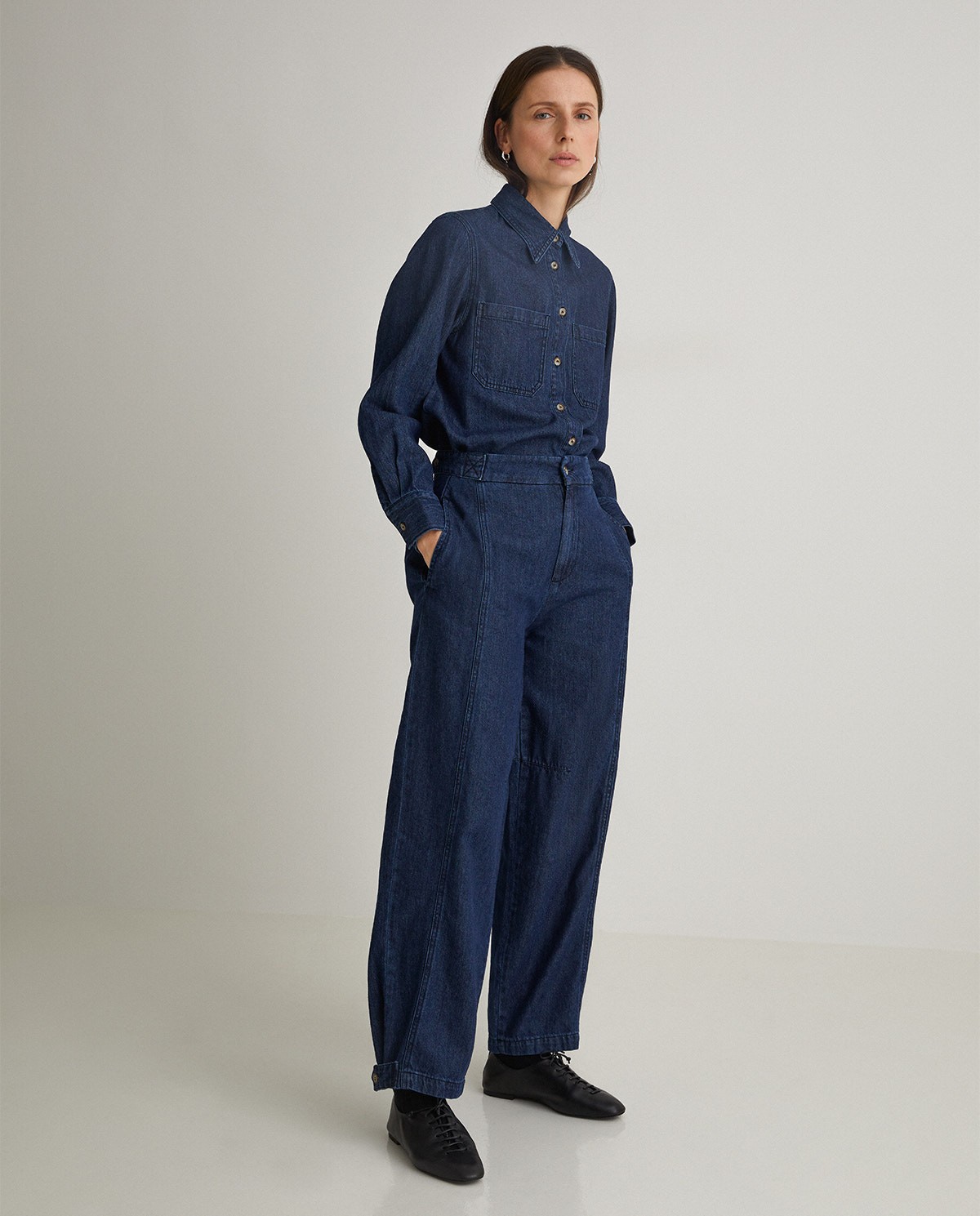Jeans algodón orgánico balloon fit azul - Jeans <strong>100% algodón orgánico