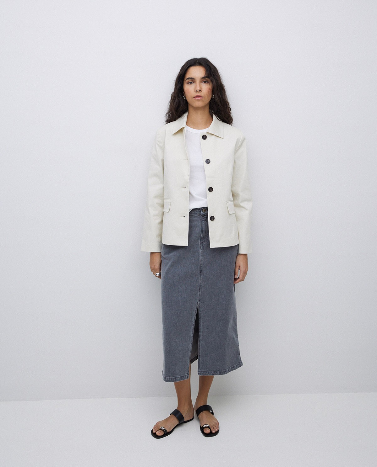 Falda tejana midi gris