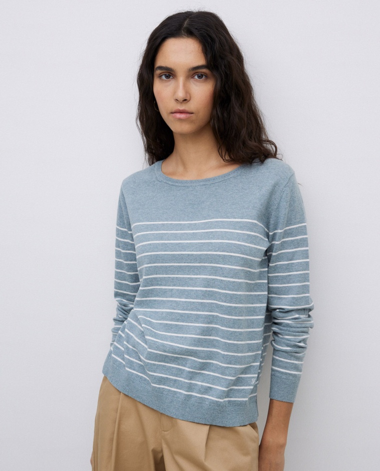 Jersey básico rayas gris verdoso - Jersey básico