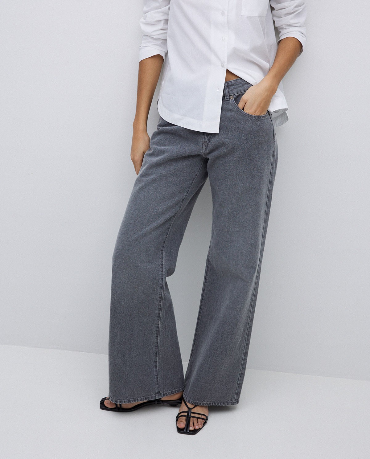 Jeans amples gris