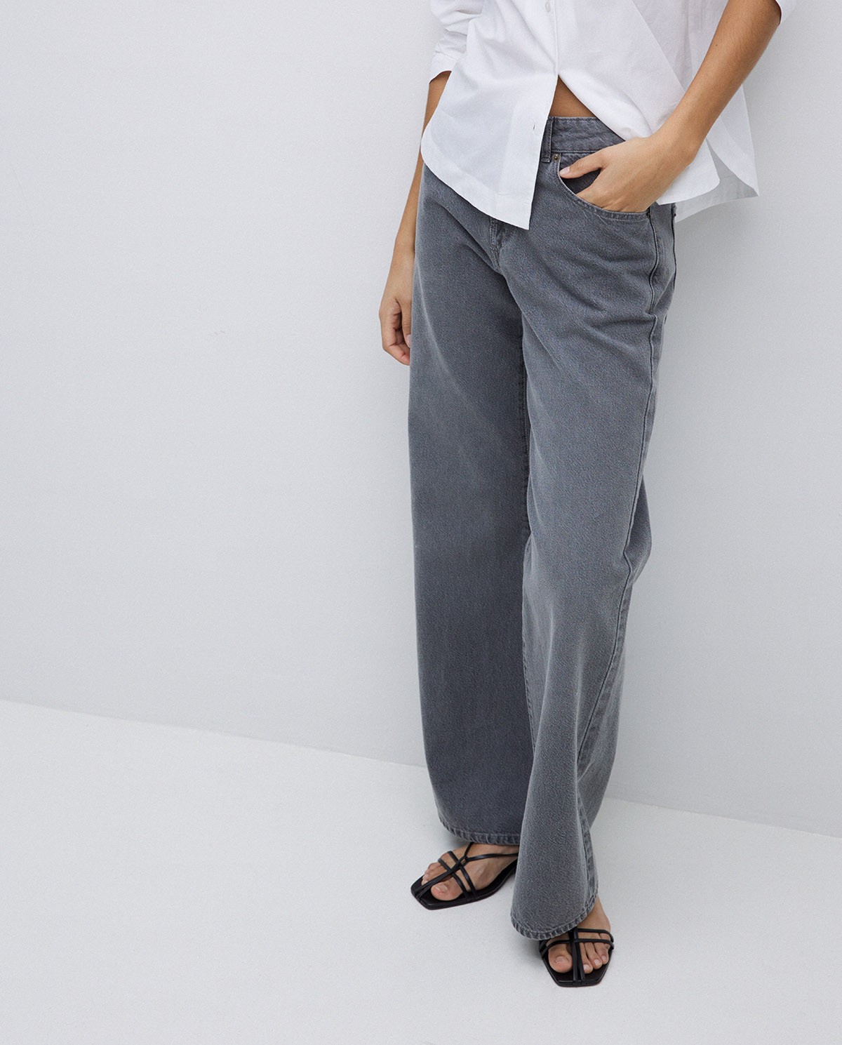 Jeans amples gris