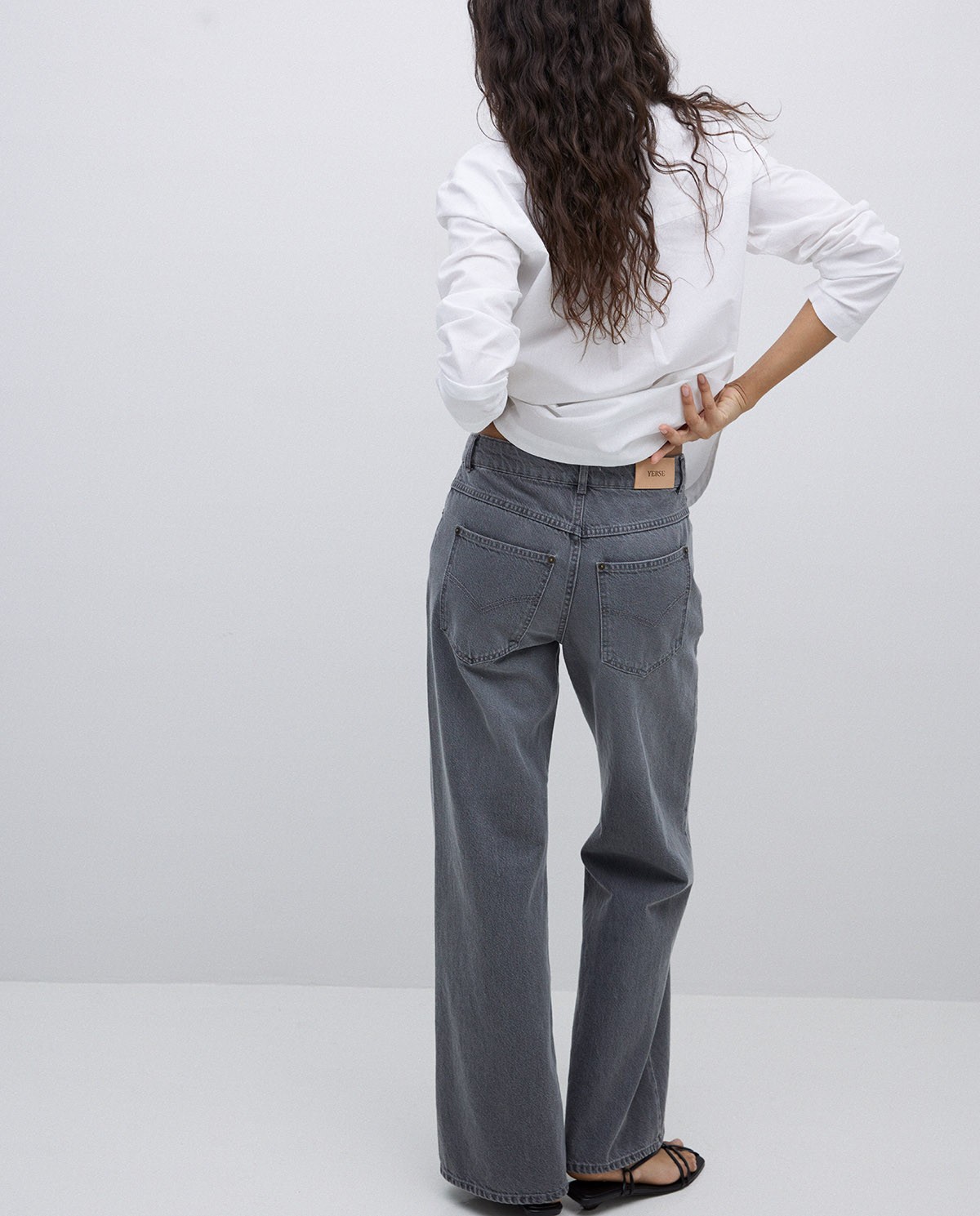 Jeans amples gris