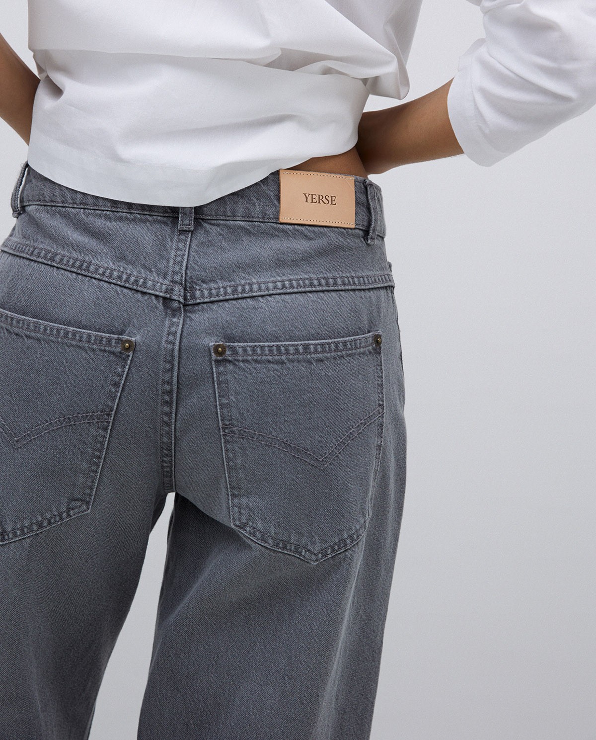 Jeans amples gris