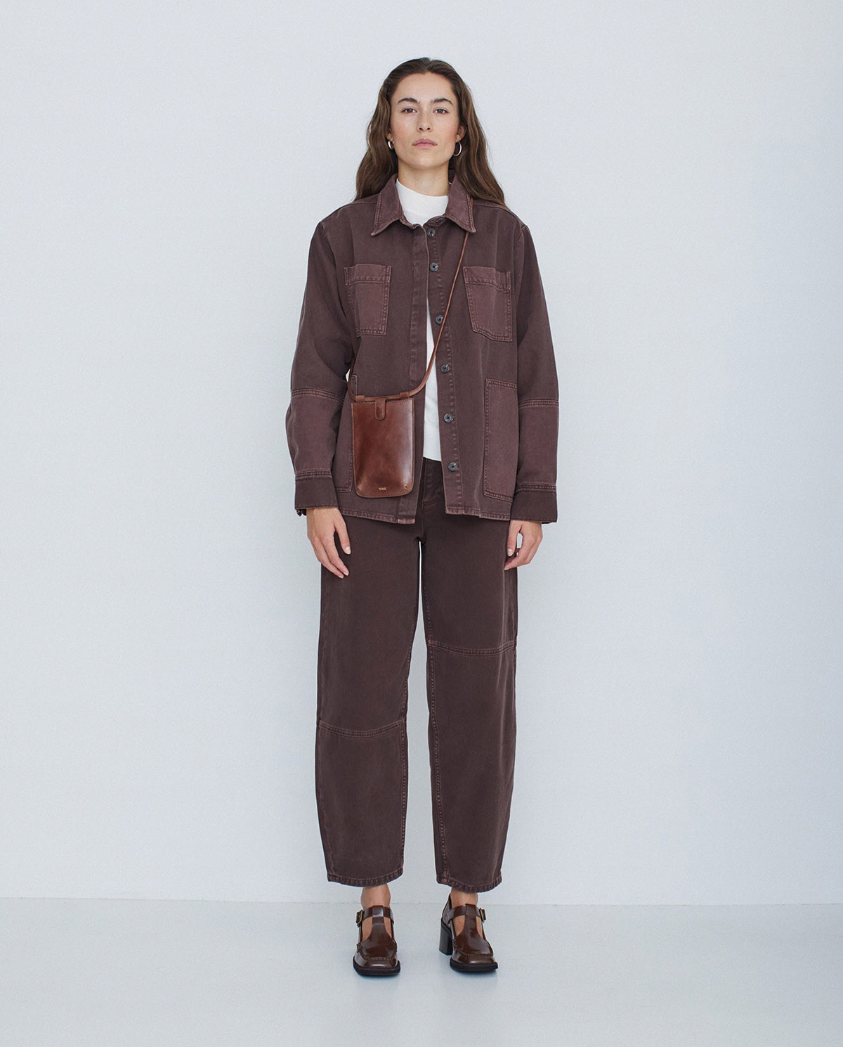 Shirt denim organic cotton chocolate