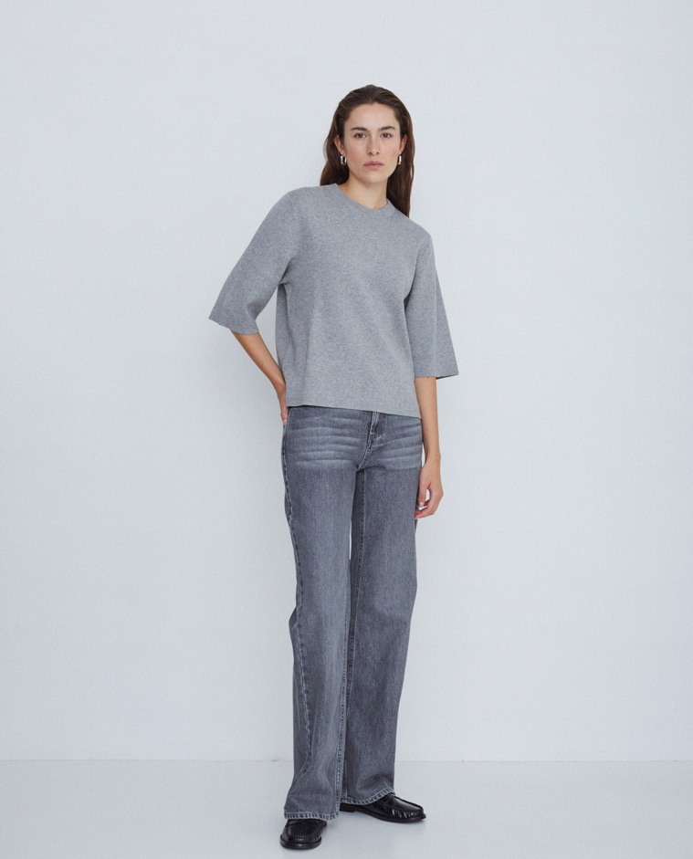 Straight organic cotton jeans grey