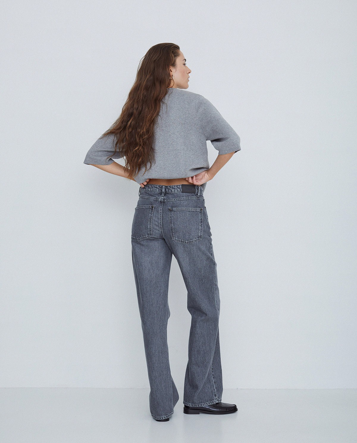 Straight organic cotton jeans grey