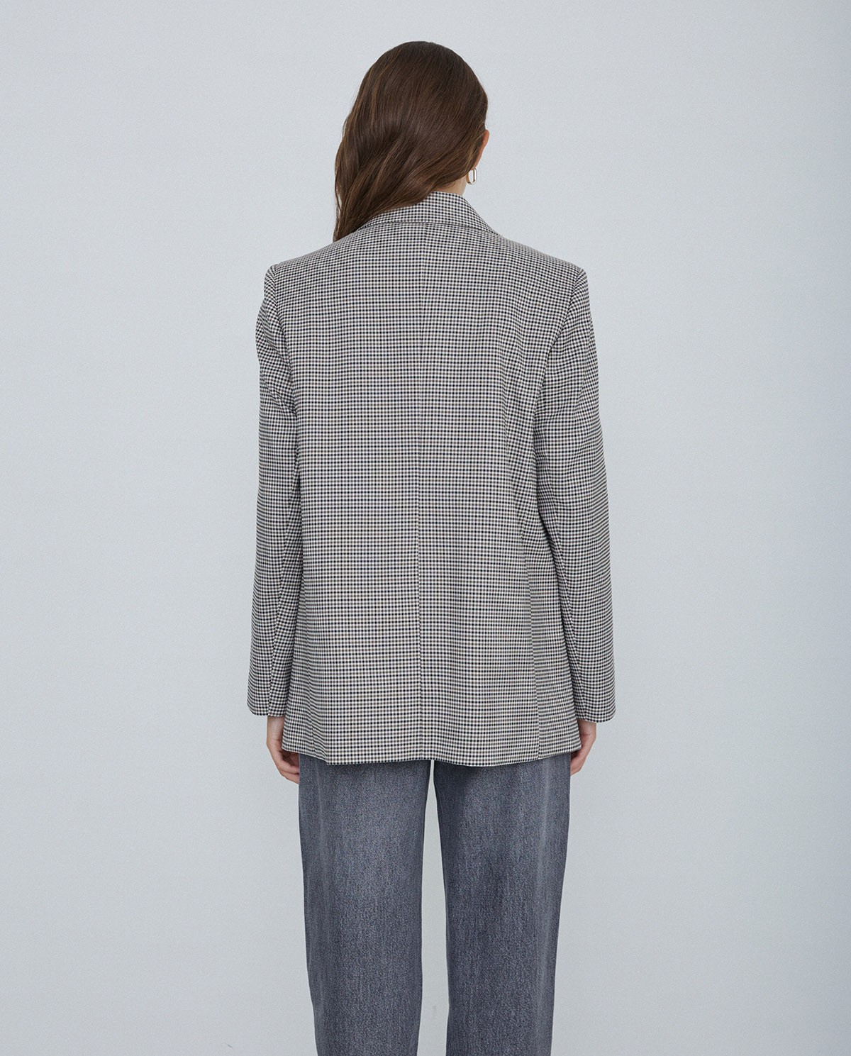 Veste À Carreaux Col À Revers écru 3