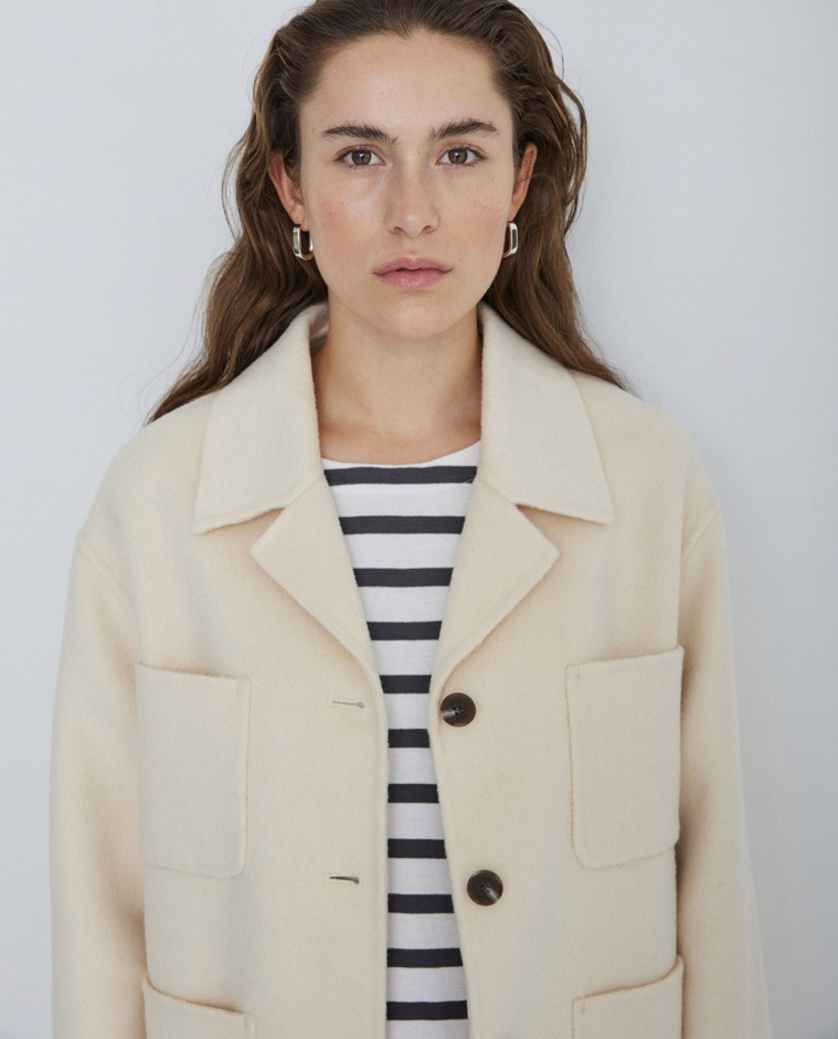 Chaqueta lana doble faz crudo