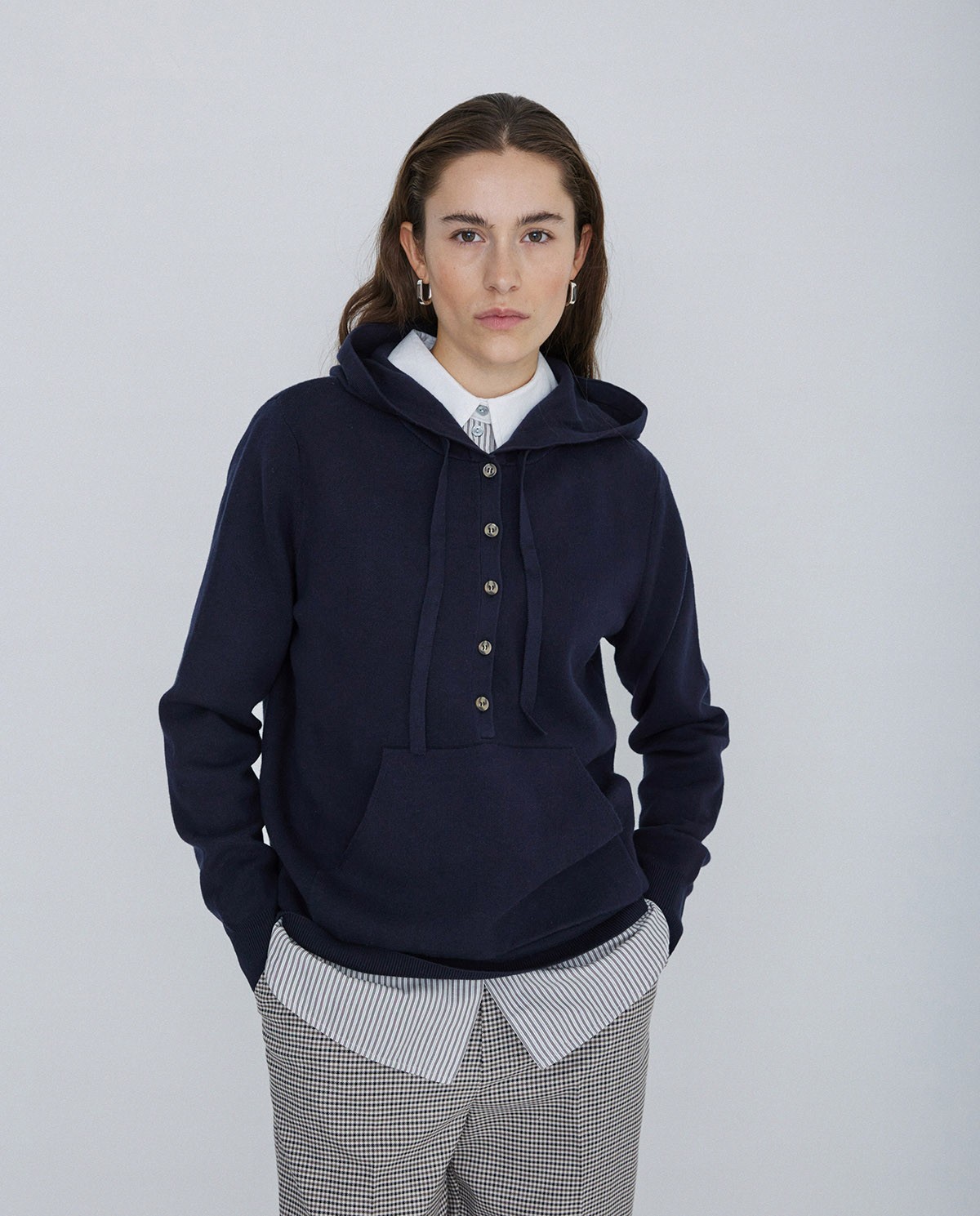 Sweat à capuche bleu foncé