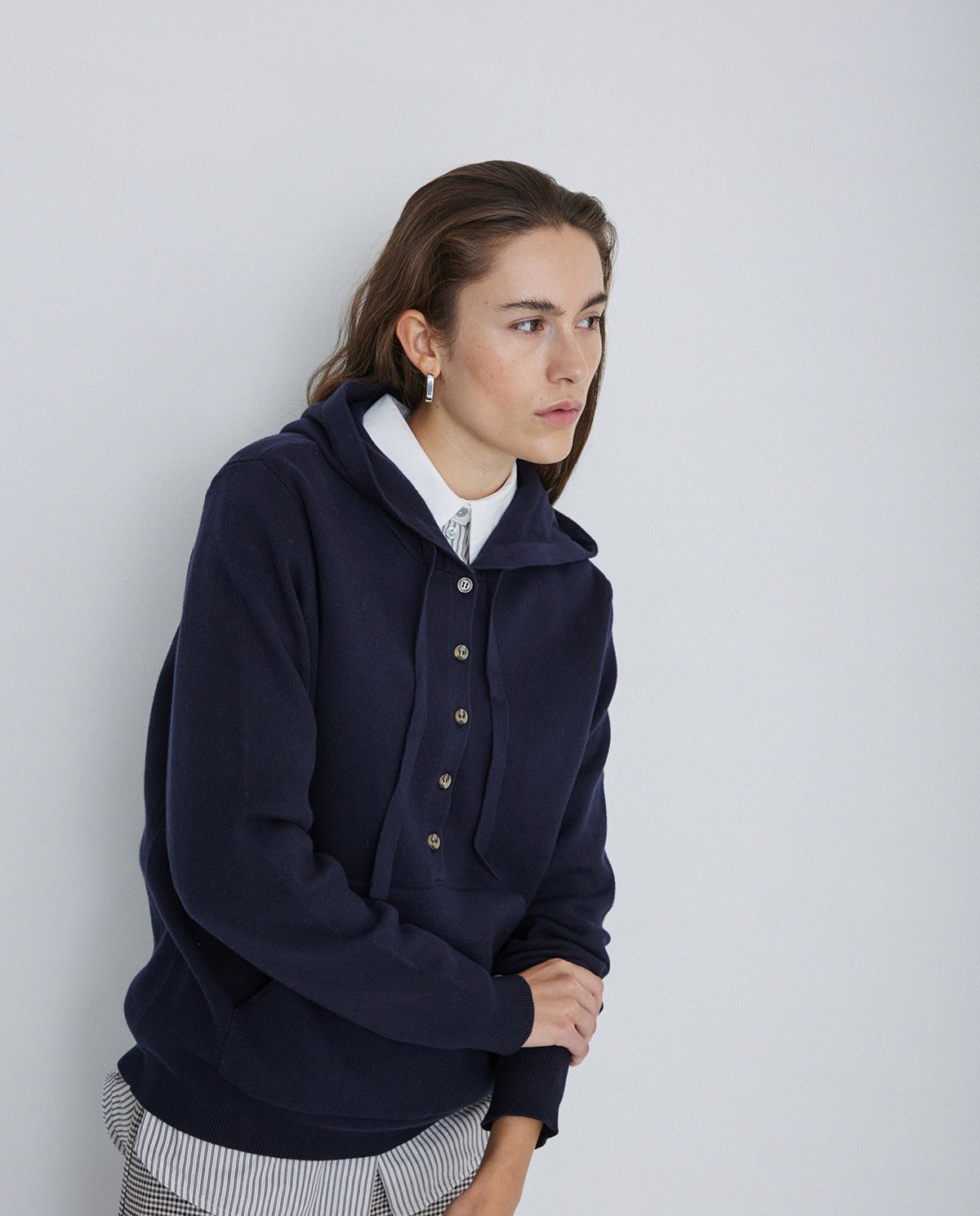 Sweat à capuche bleu foncé 1