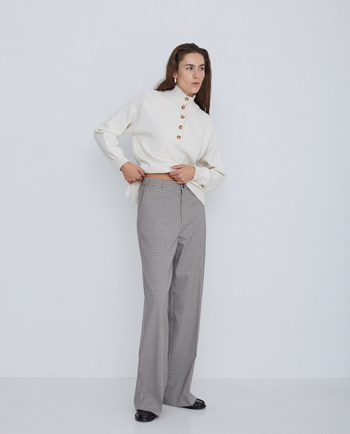 PANTALONS VESTIT QUADRES gris clar 3