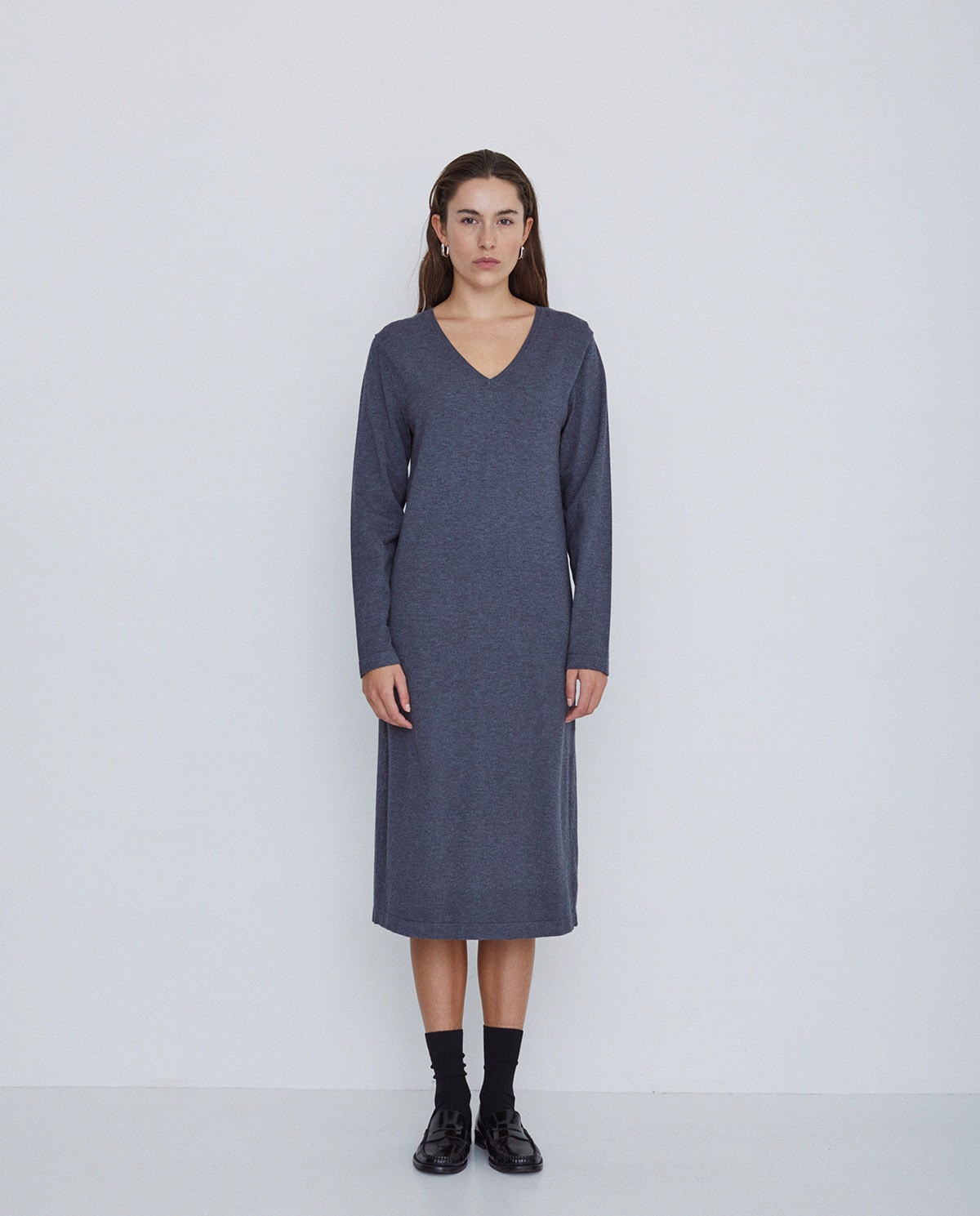 Vestido de punto antracita