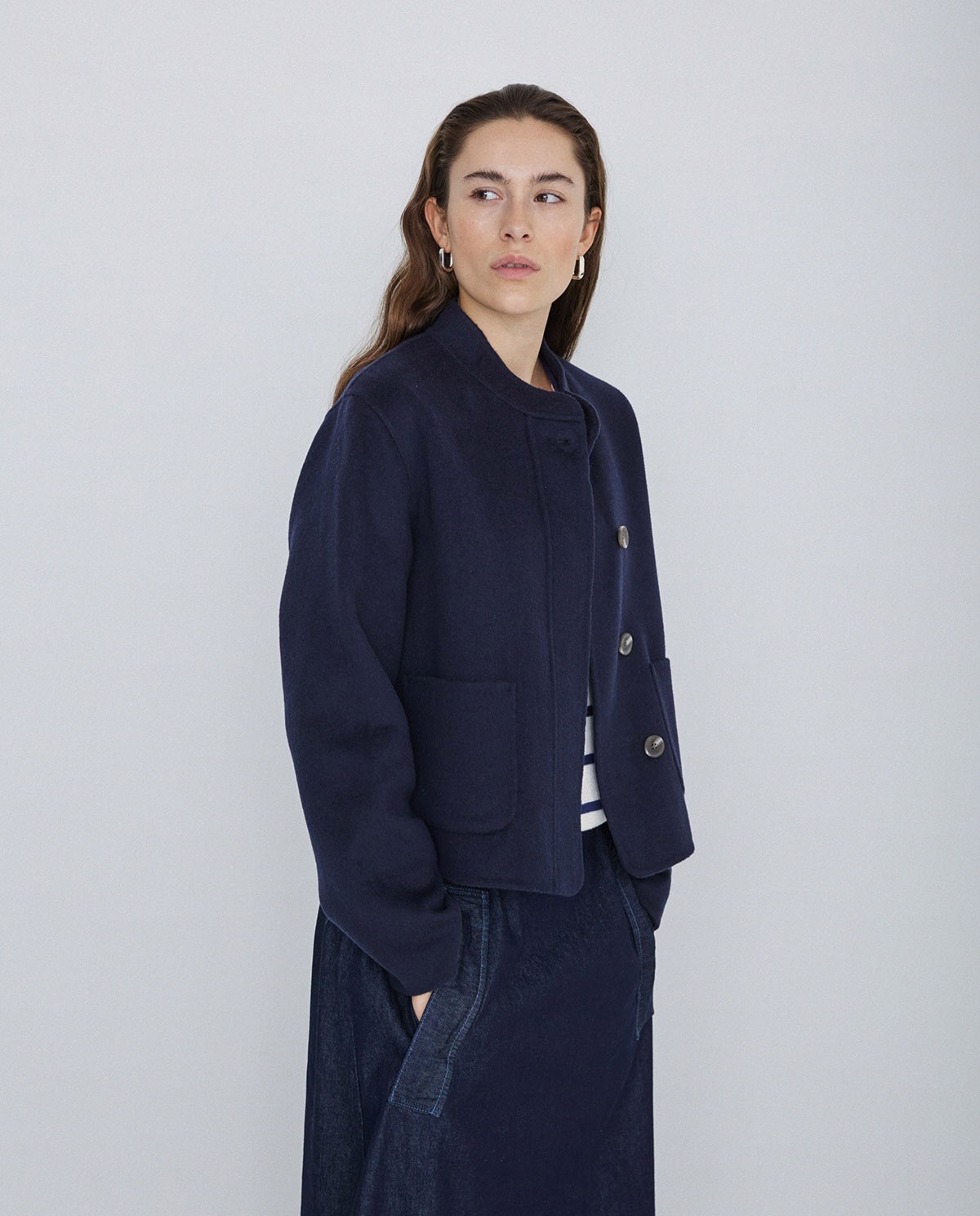 Handmade Coat With Wool navy 2