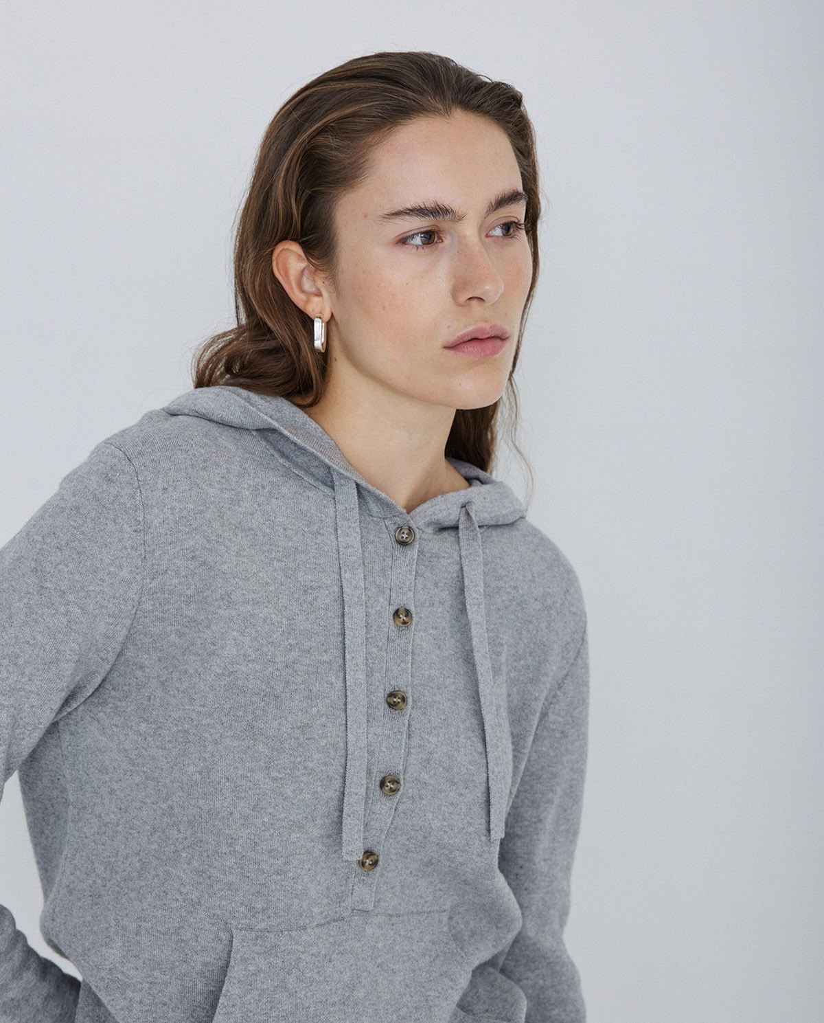 Jersey algodón orgánico capucha gris