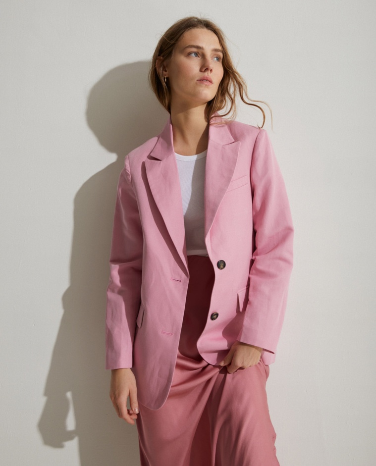 Linen suit coat Pink