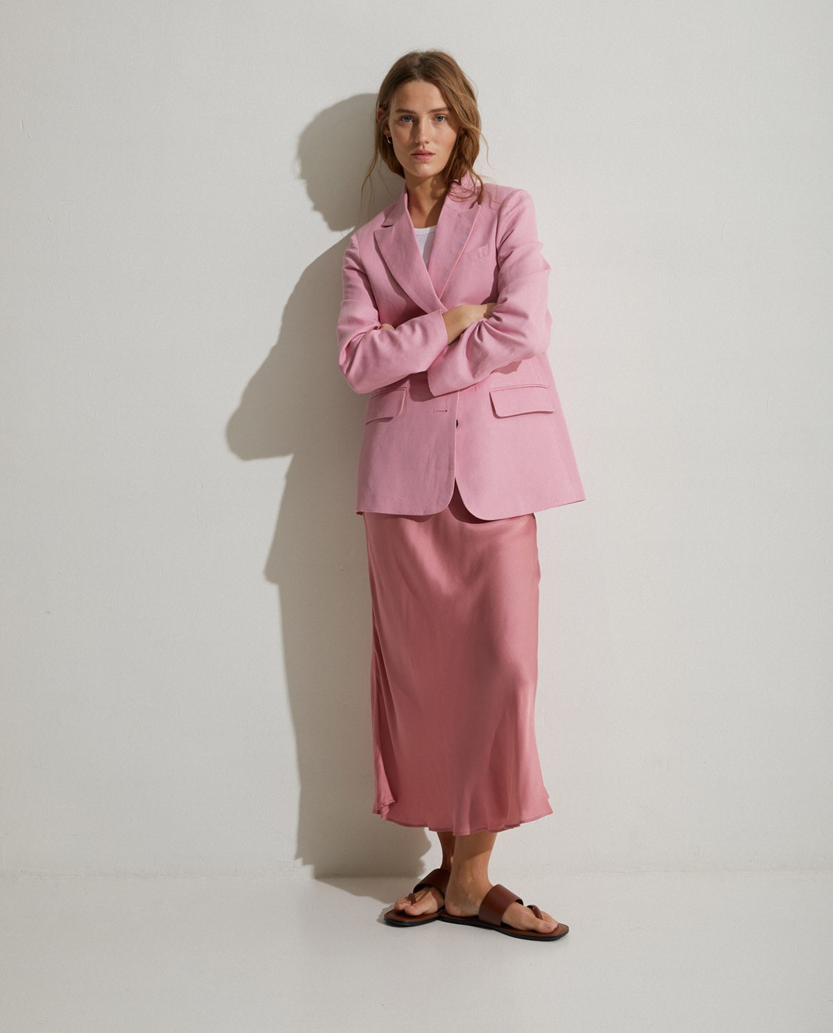 Linen suit coat Pink 3