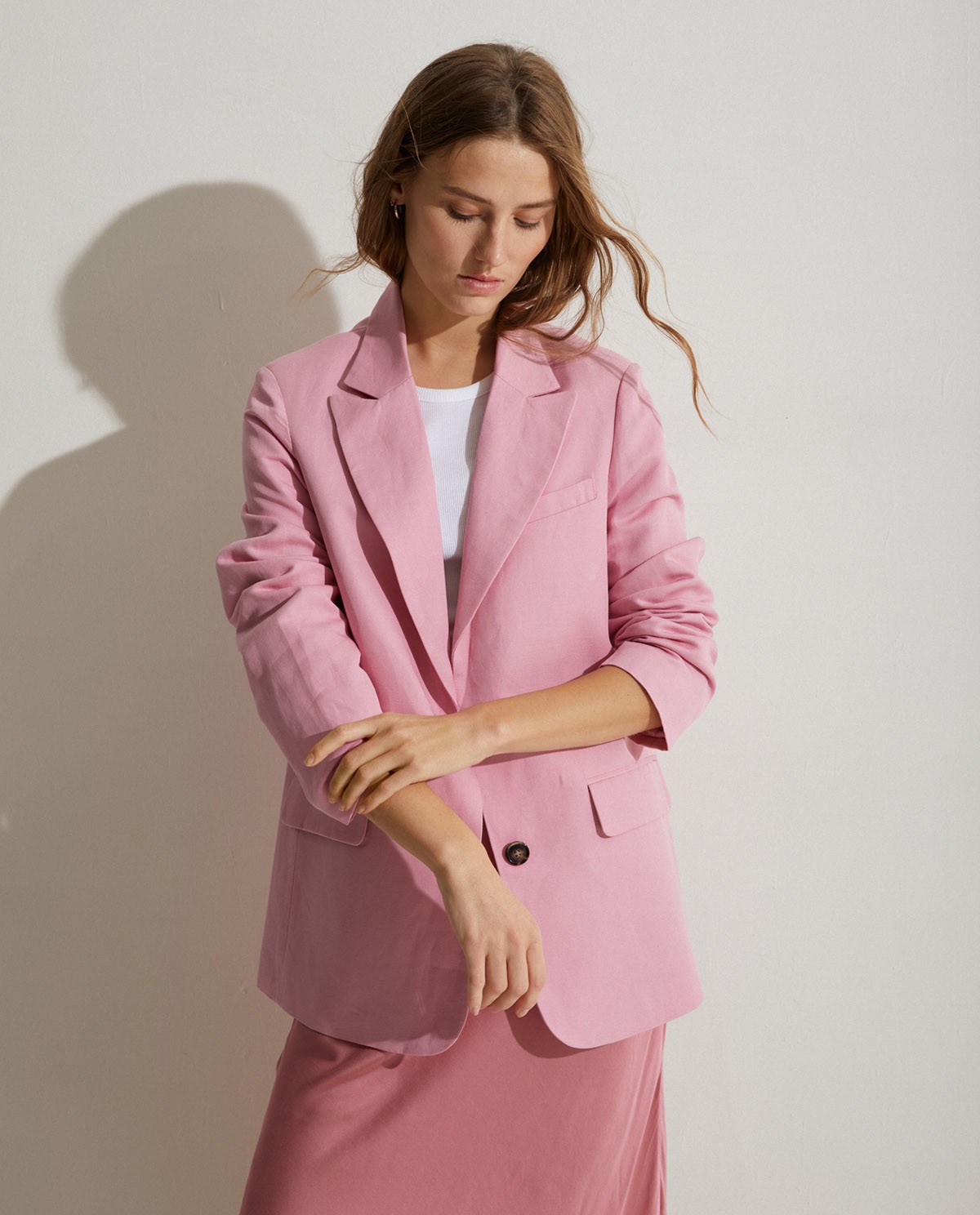 Linen suit coat Pink 2