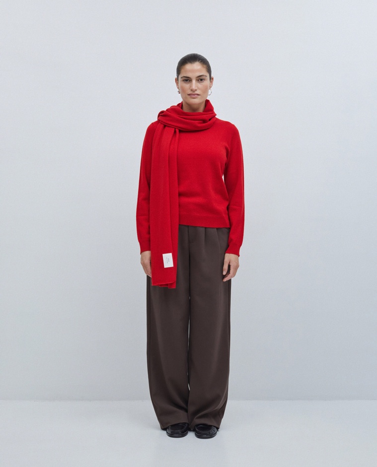 Écharpe en cachemire rouge