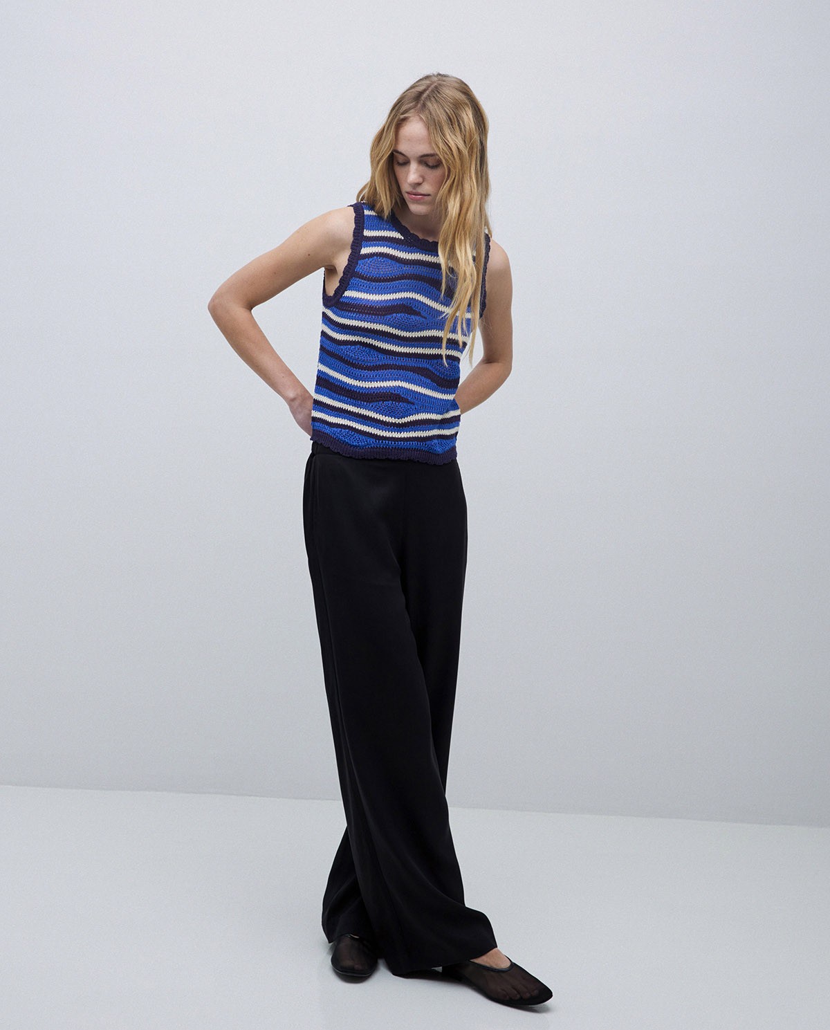 Pantalones wide leg tencel negro 1