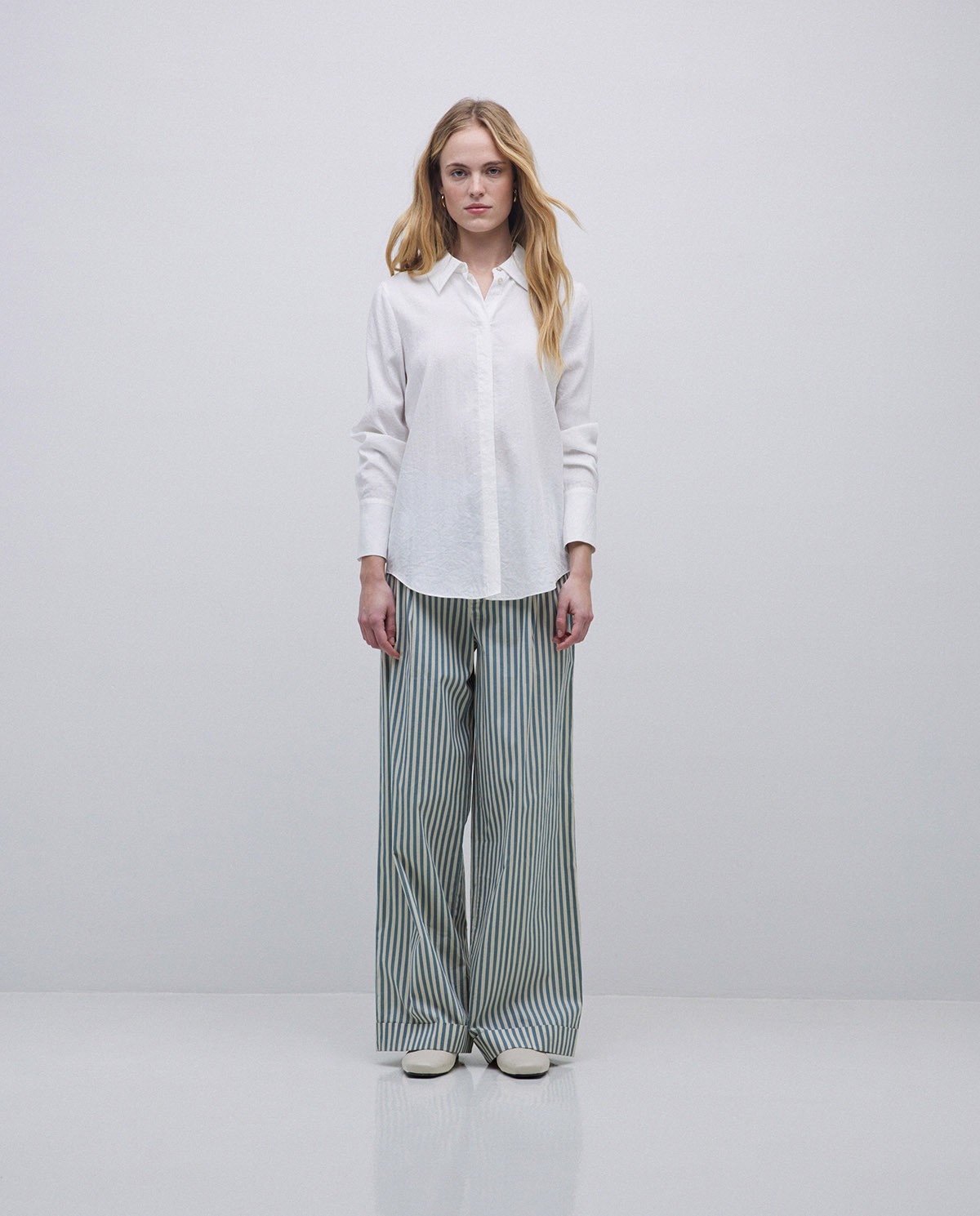 Camisa fluida viscosa blanc 5