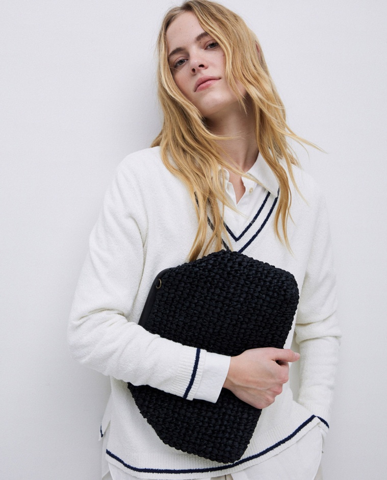 Bolso handmade rafia y piel negro - Bolso <strong>handmade</strong>
