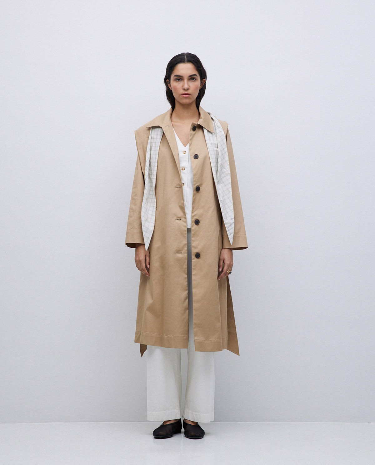 Gabardina algodón capucha camel 10