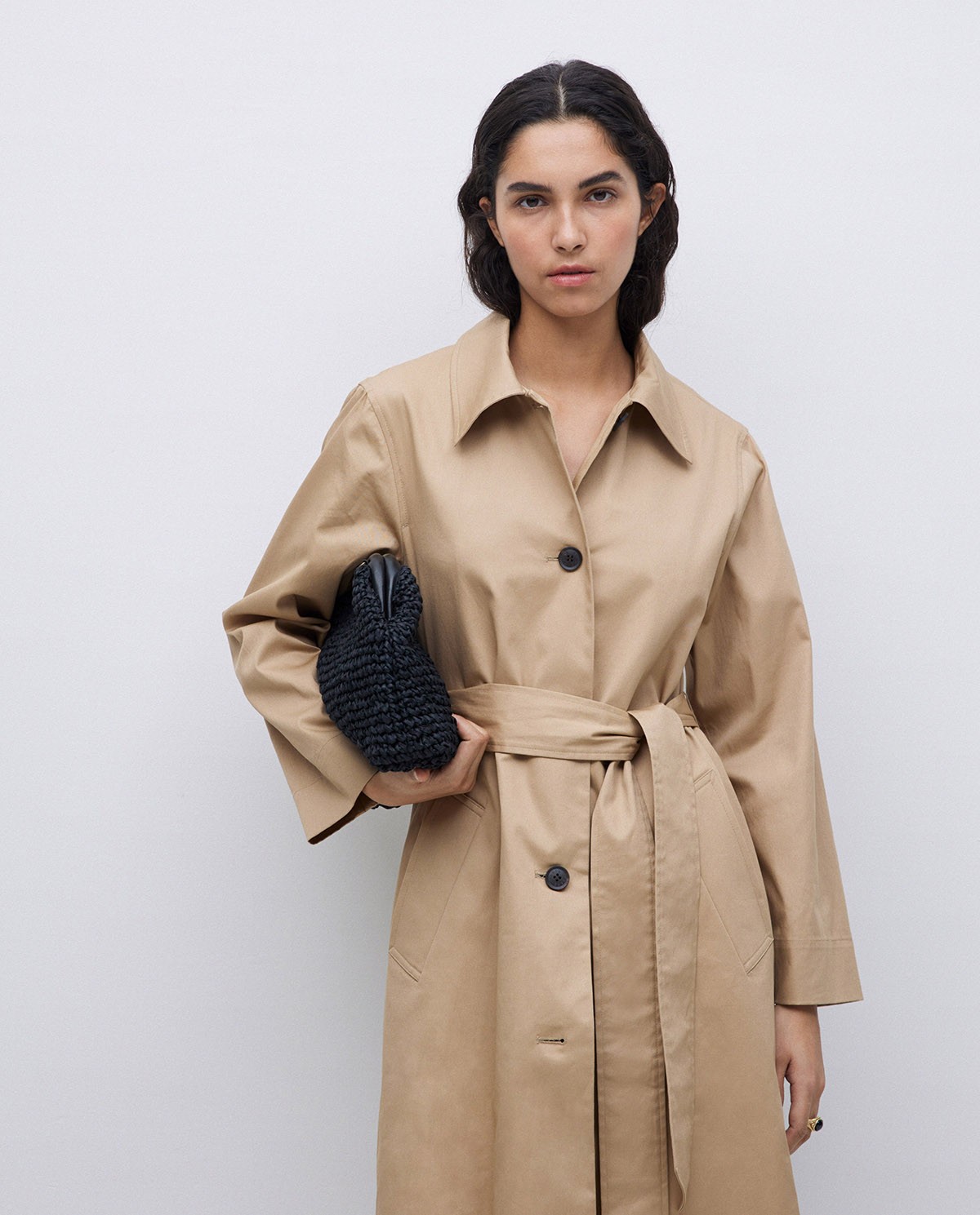 Gabardina algodón capucha camel 8