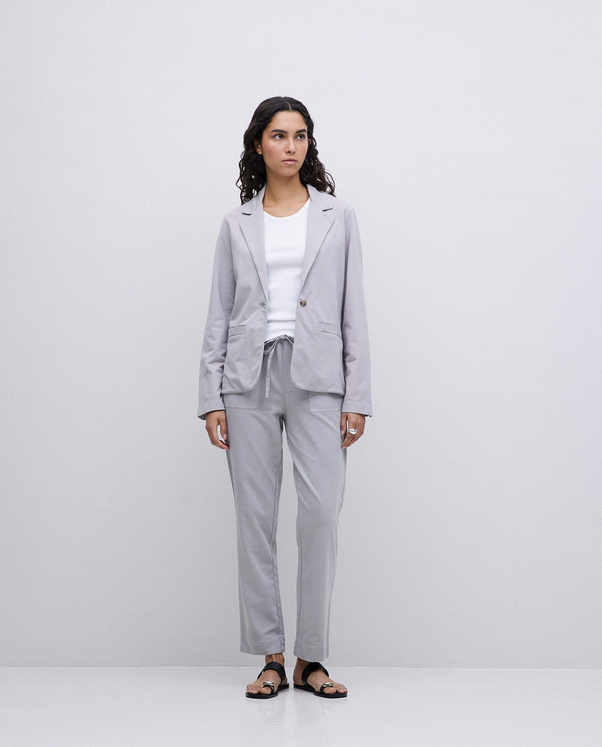 Pantalon de jogging en molleton gris