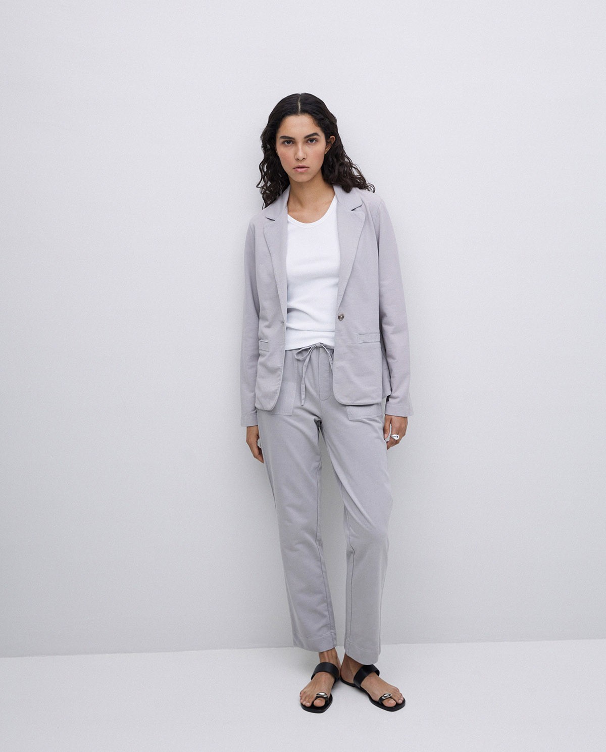 Pantalon de jogging en molleton gris