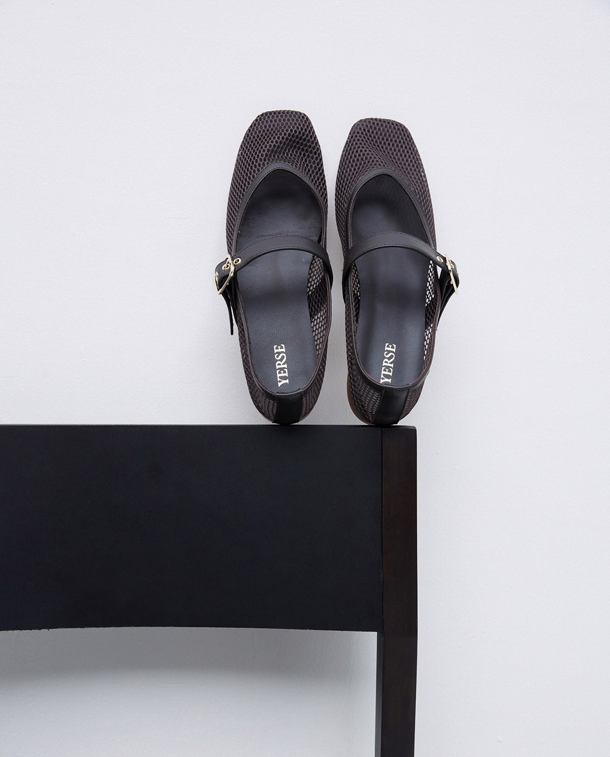 Chocolate buckle-strap ballet flats 1