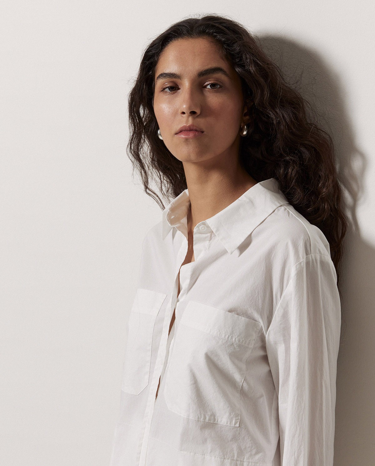 Vestido cuello camisero popelín blanco 4