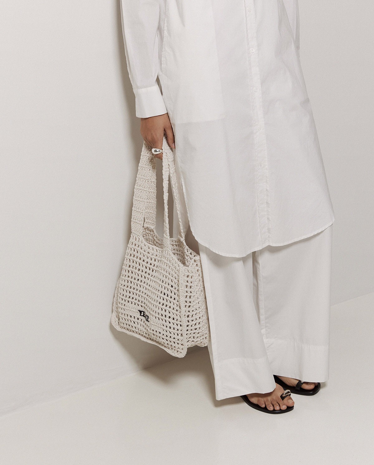 Sac en macramé écru fait main
