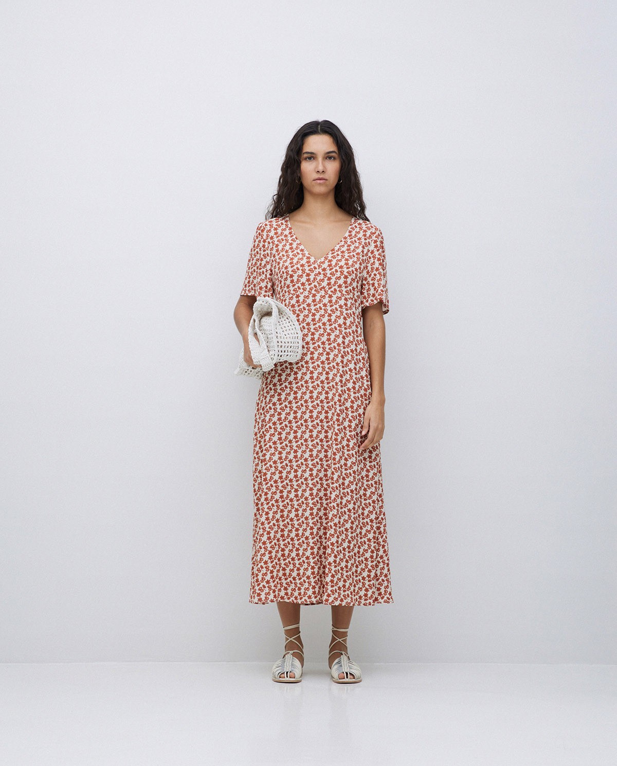 Vestido creppe viscosa ecovero terracota 6