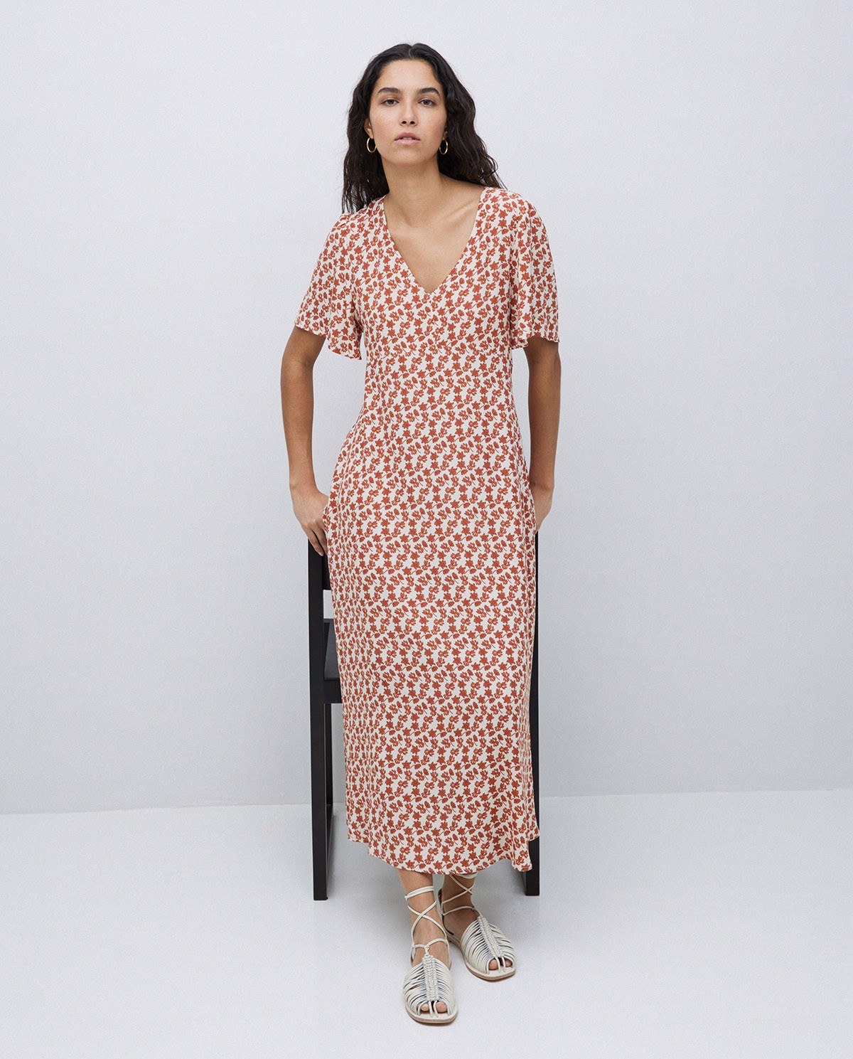 Vestido creppe viscosa ecovero terracota