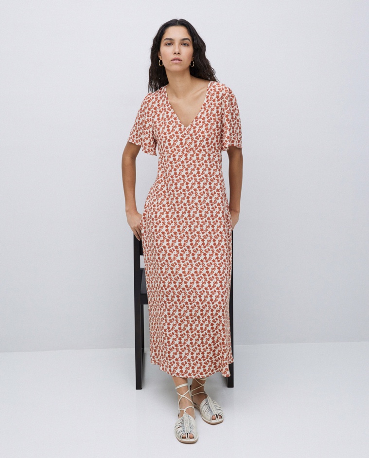 Vestido creppe viscosa ecovero terracota