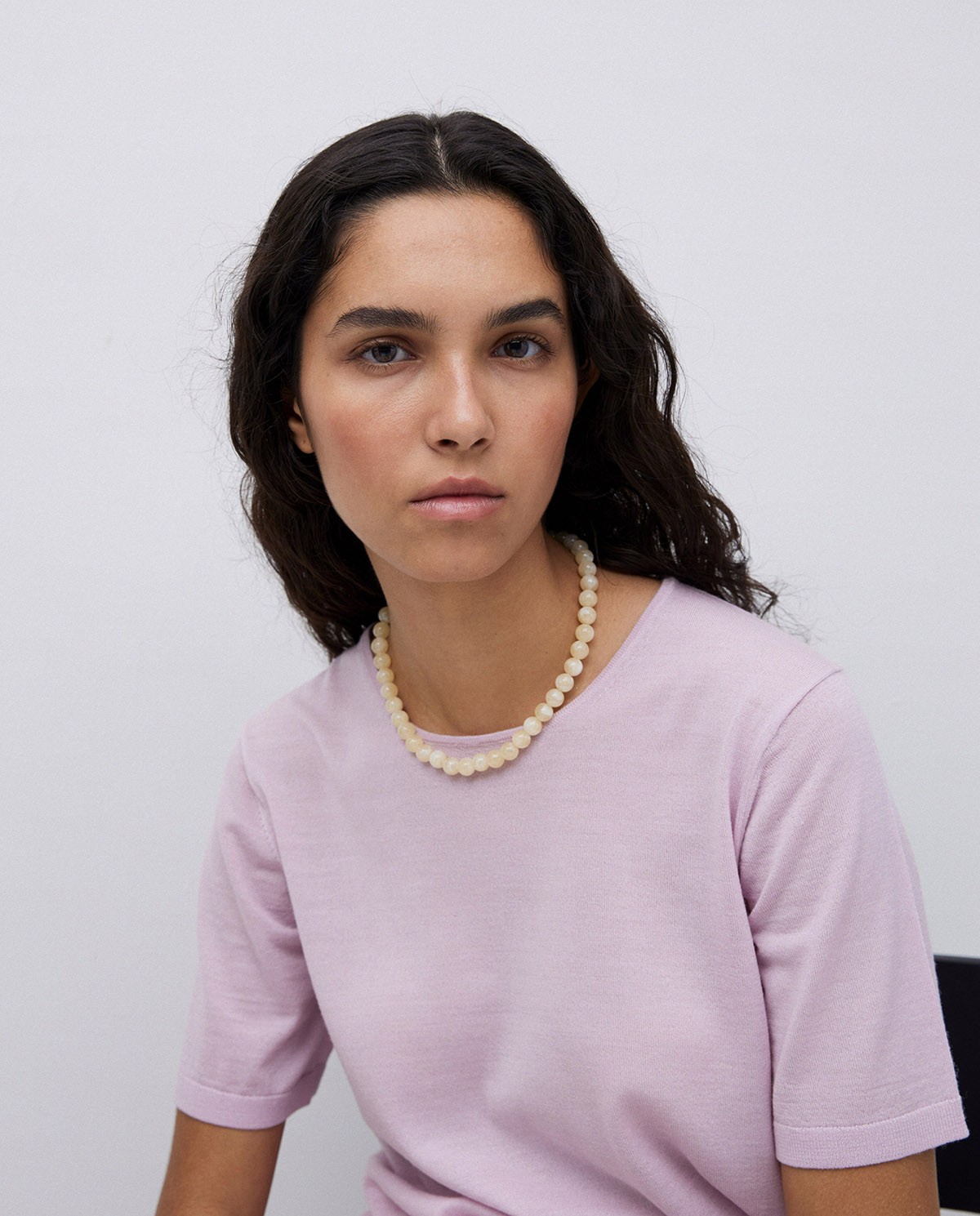 Collar bolas beige