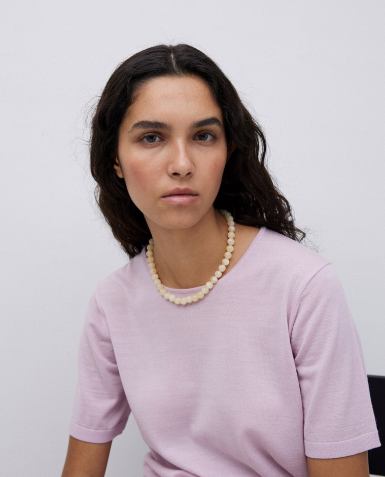 Collier boule beige - Collier boule