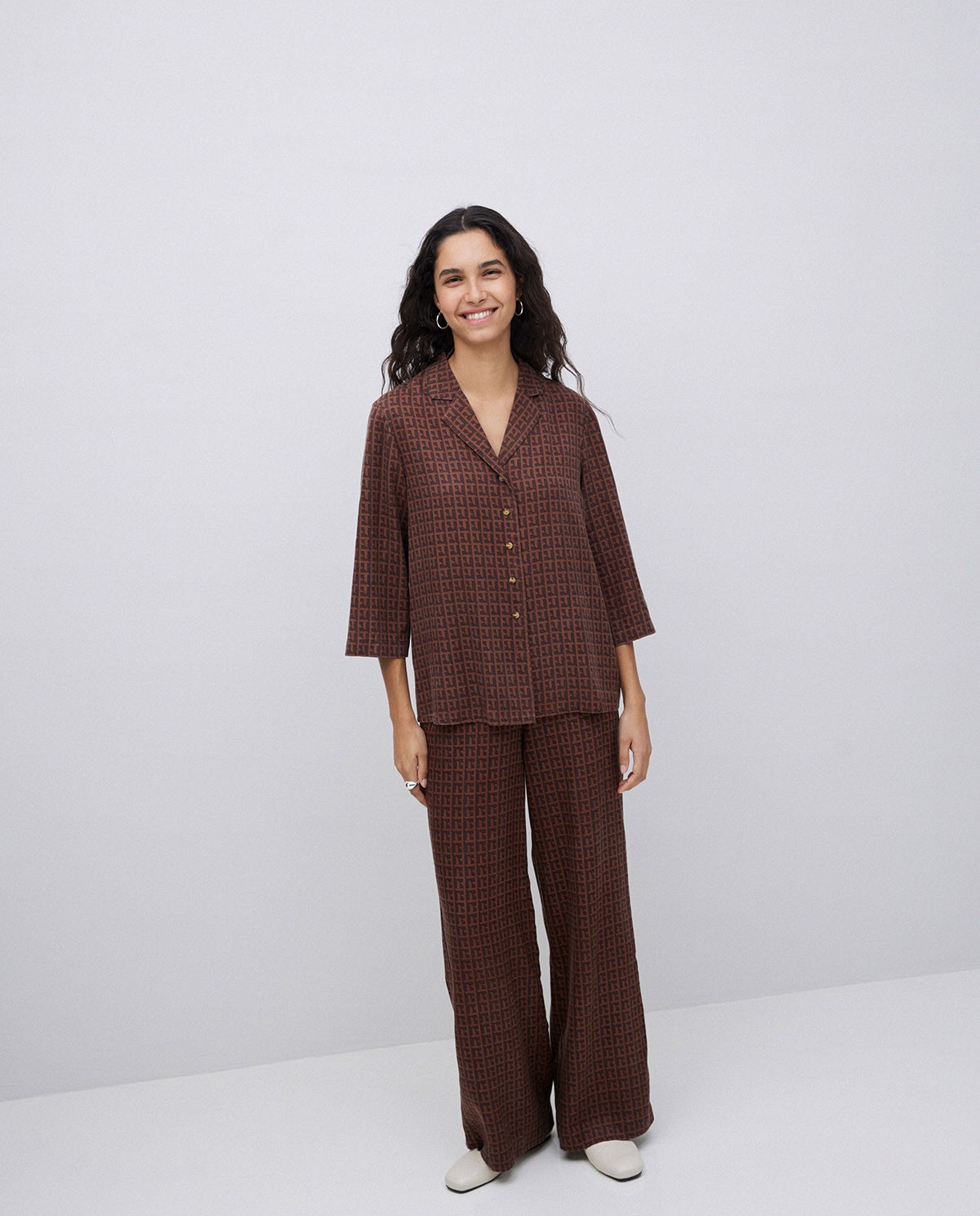 Pantalons wide leg tencel xocolata 1
