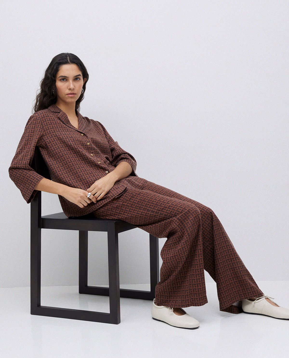 Pantalons wide leg tencel xocolata