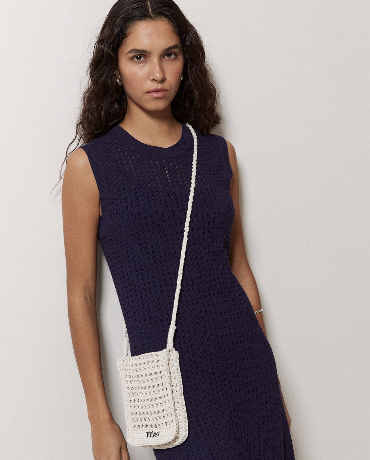 Vestido largo calado azul oscuro 3