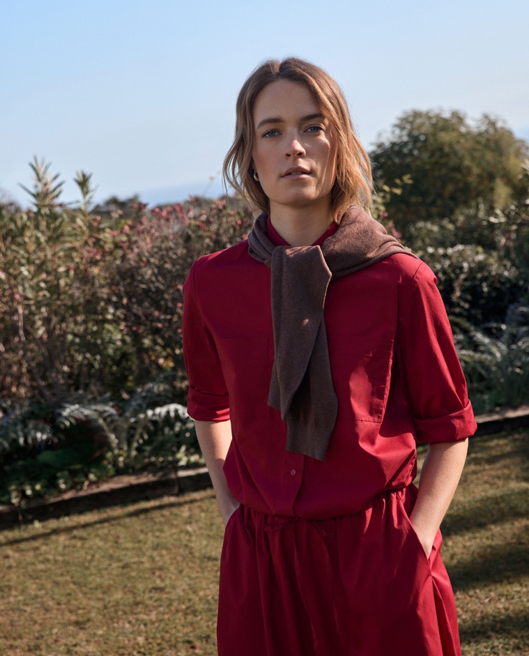 Camisa popelin en color rojo