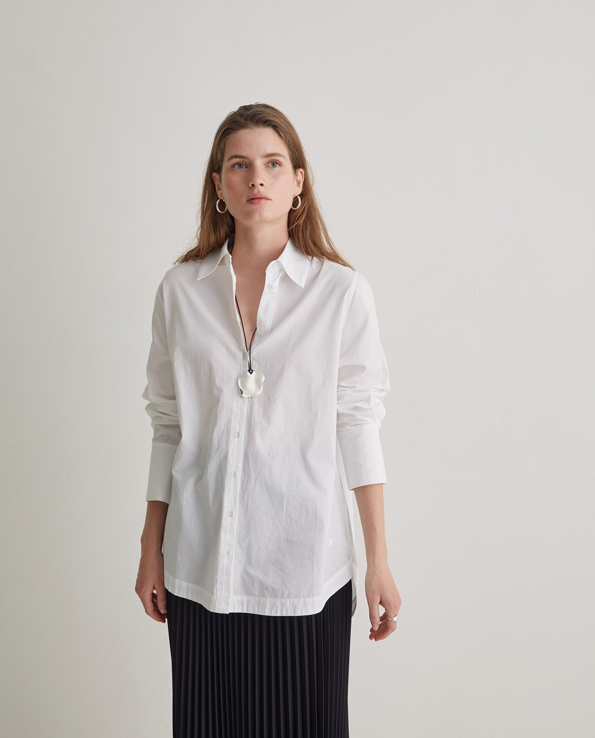 Camisa popelín algodón orgánico blanco