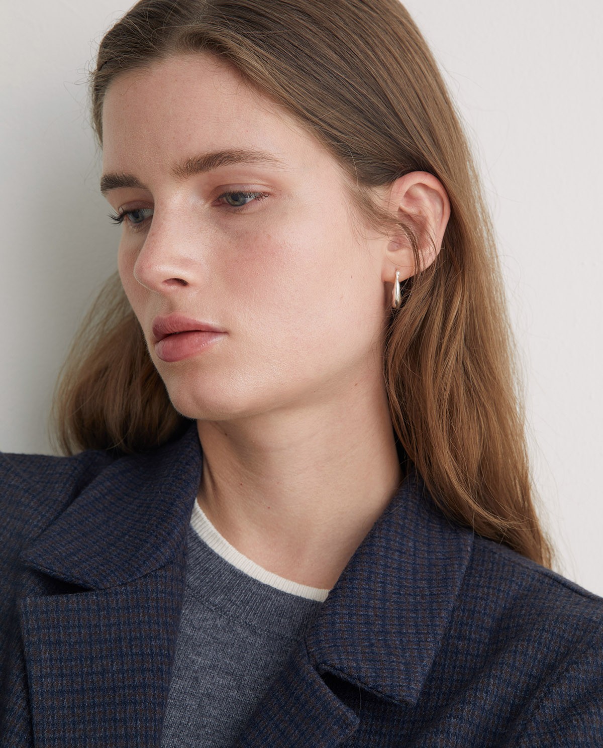 Blazer punto Jacquard cuadros azul marino - Blazer Jacquard de punto 1
