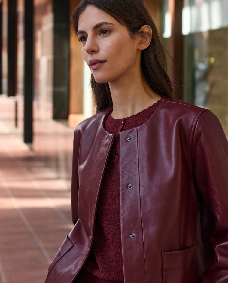 Napa leather jacket with patch pockets|Yerse