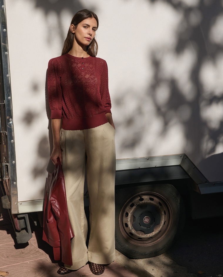 Wide-leg linen-blend tailored trousers|Yerse
