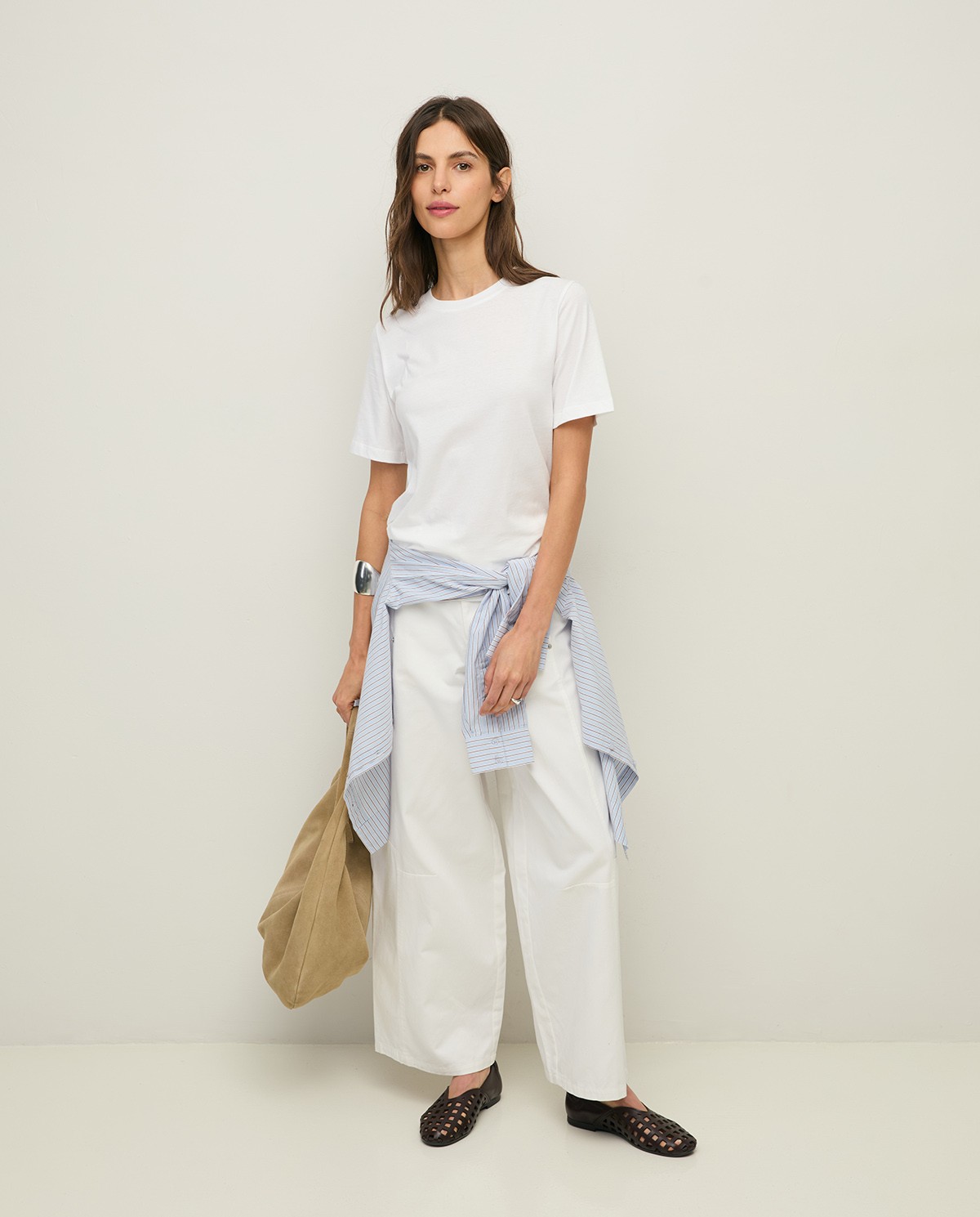 Organic-cotton T-shirt with round neckline|Yerse 5