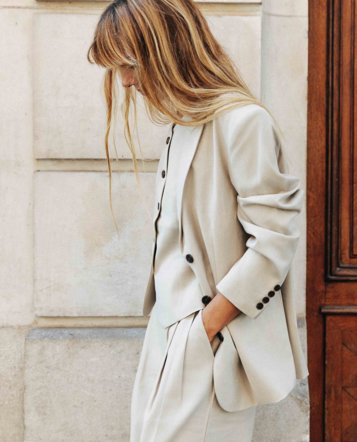 Americana de traje en beige 1