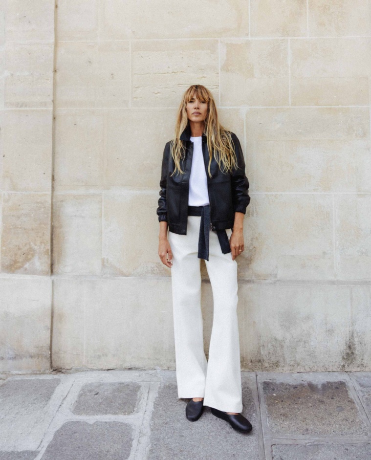 Wide straight jeans in ecru