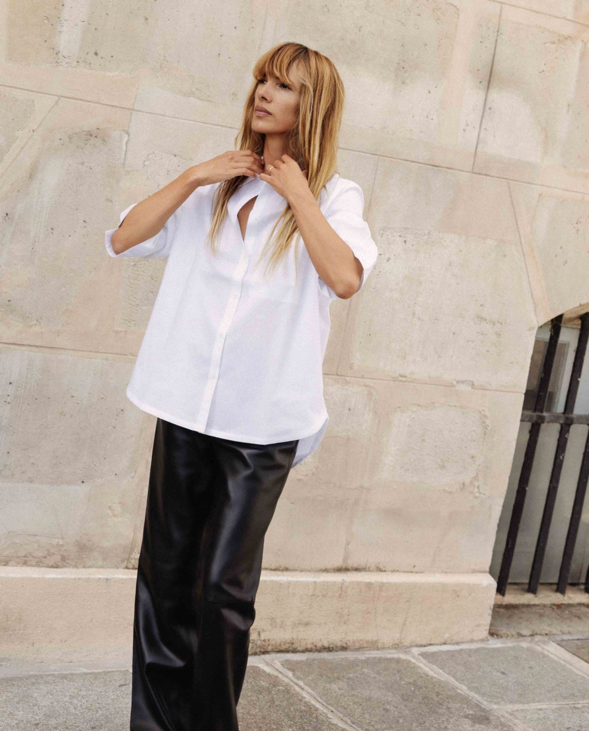 Camisa oversize de popelín en color blanco 1